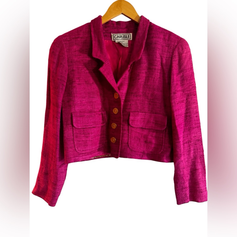 Carlisle Women's Pink Silk Blazer